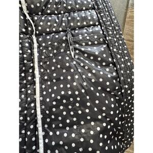 Women's Tommy Hilfiger Puffer Vest Black White Polka Dots sz Small Lightweight